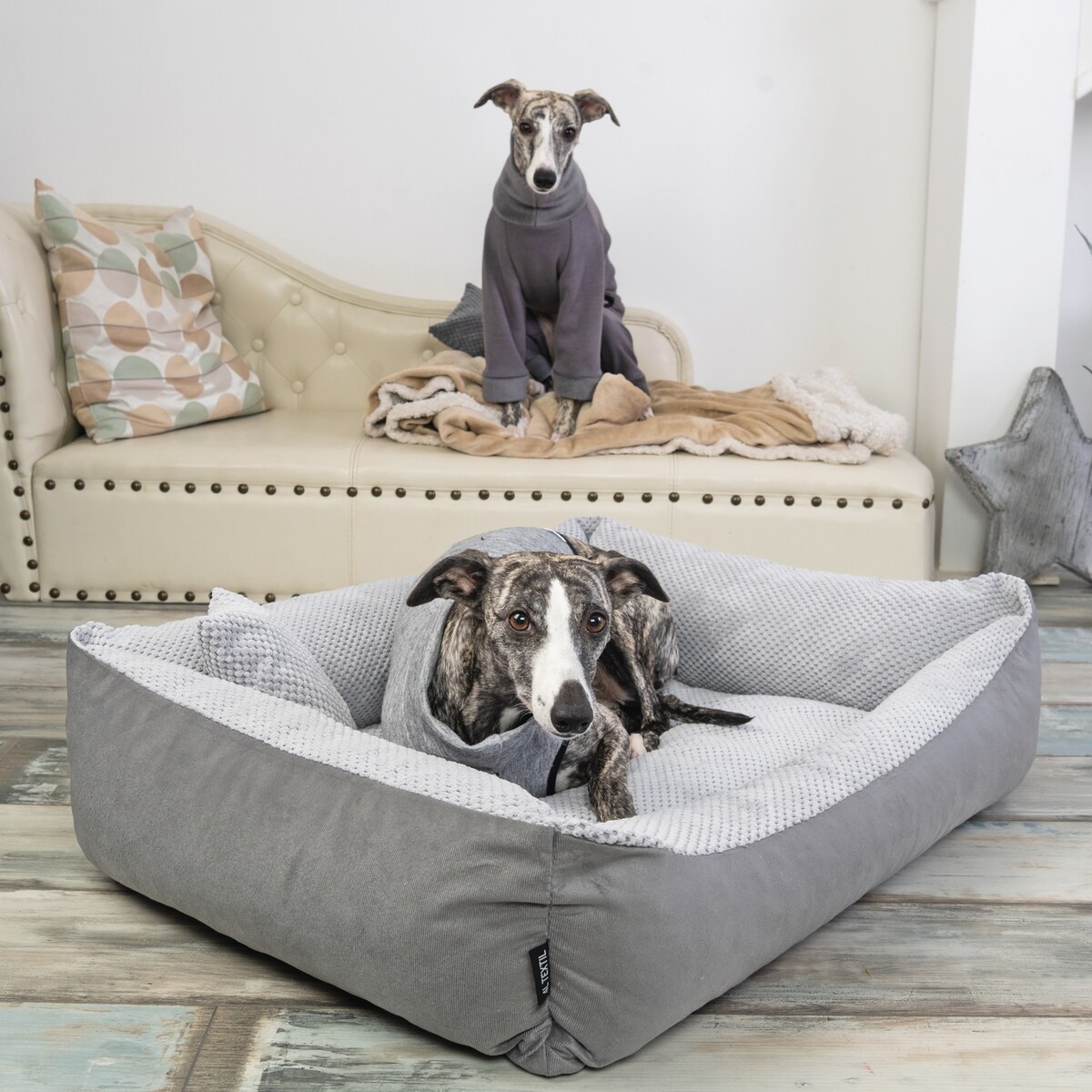 Przytulne legowisko dla psa TEO, 60x40 cm, Szary