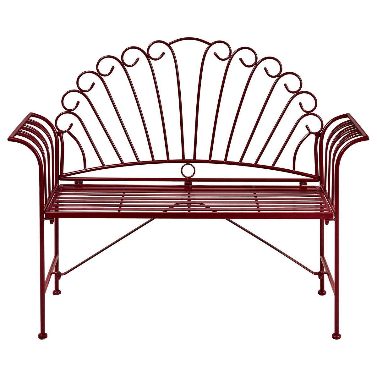 Ławka ogrodowa CAVINIA 125 cm Metal Burgundowy