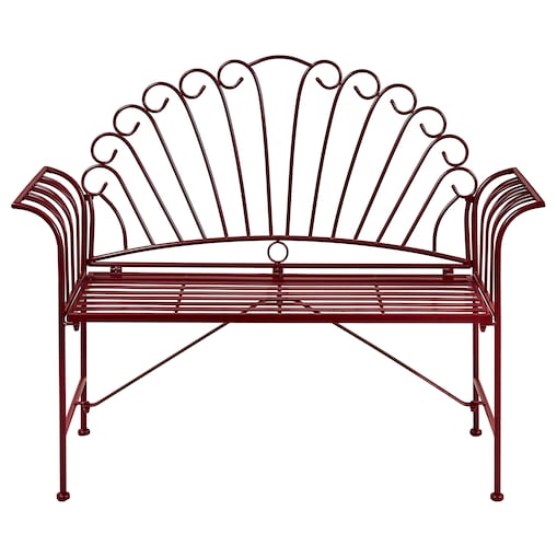Ławka ogrodowa CAVINIA 125 cm Metal Burgundowy