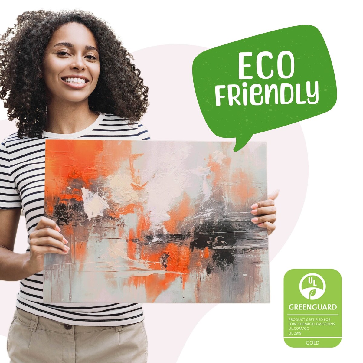 Obraz Canvas Do Sypialni Salonu Pomarańczowa Abstrakcja Akwarela 120x80cm