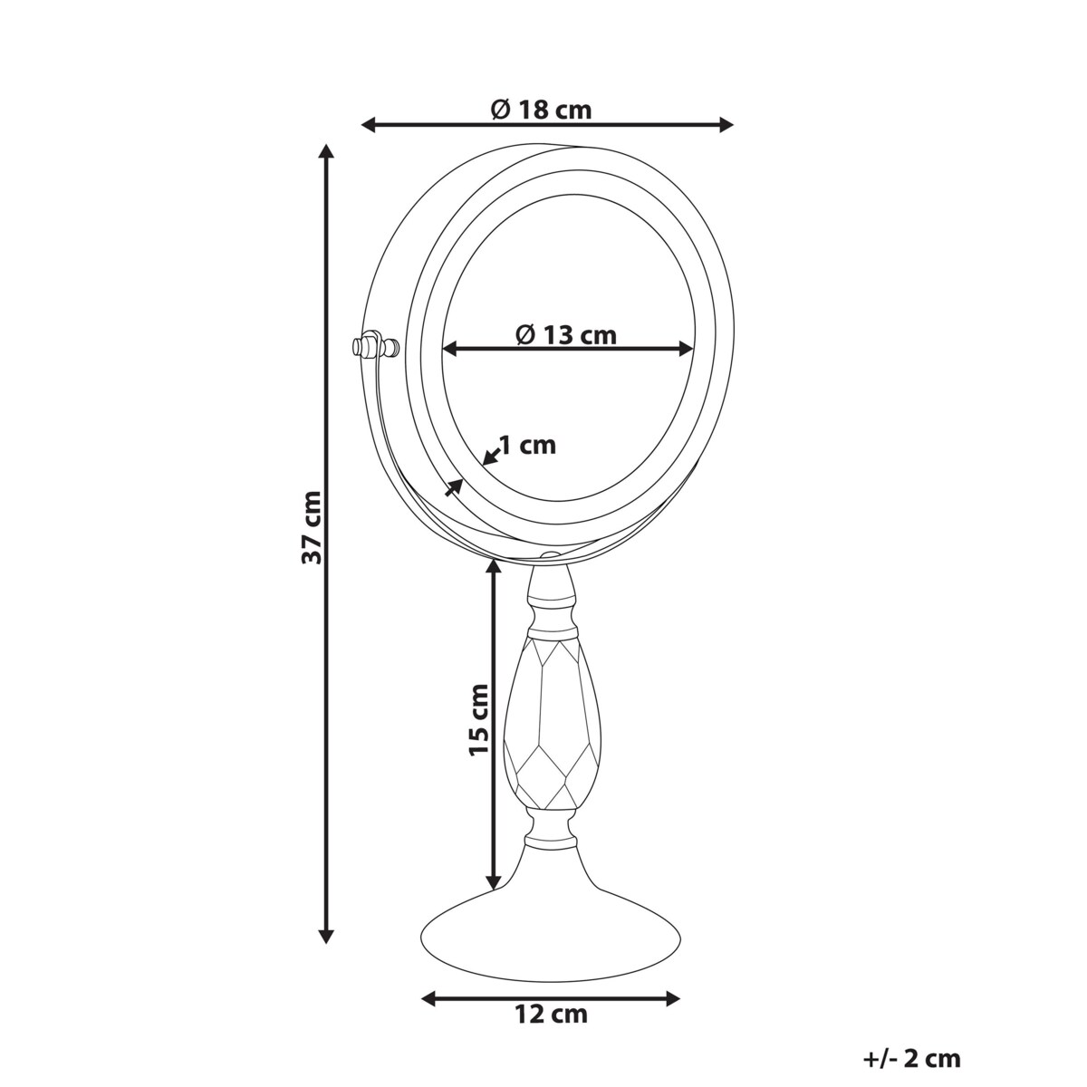 Lusterko kosmetyczne LED ø 18 cm srebrne MAURY