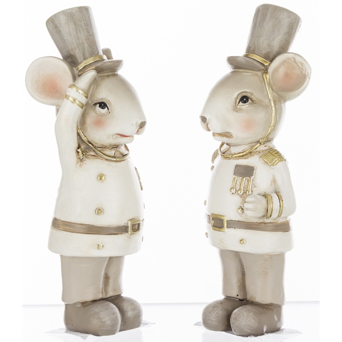 Figurki - 2 myszy w mundurach z orderami 11,5x4,5x4 cm