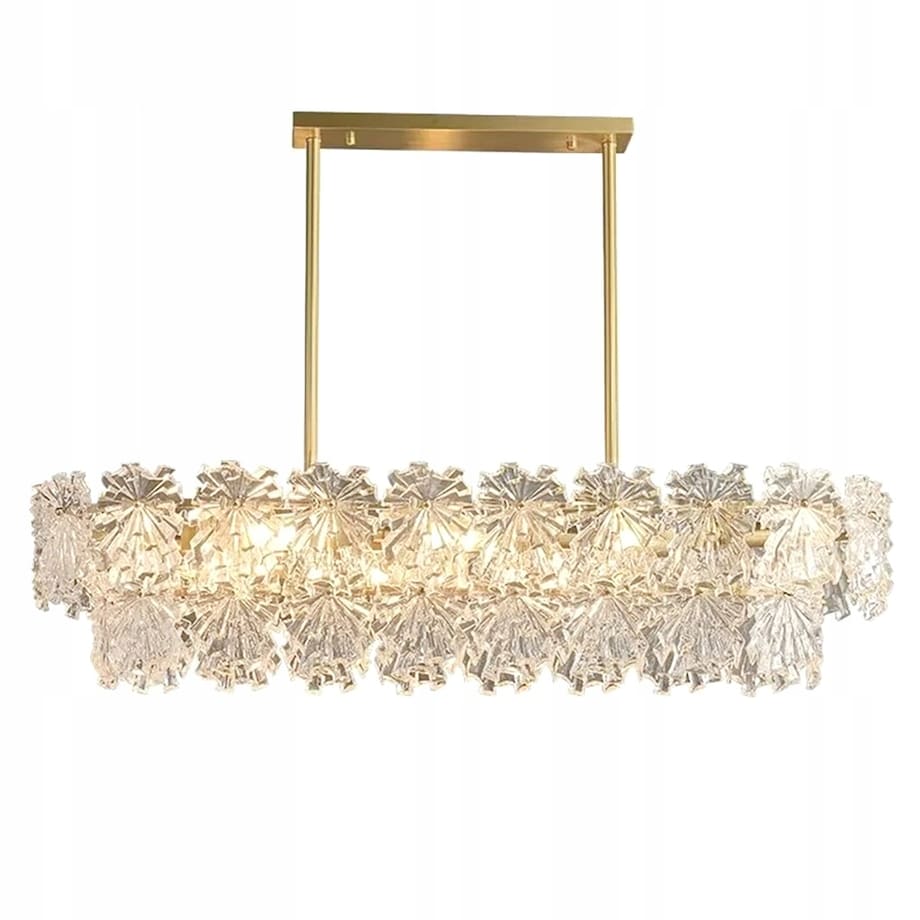 Lampa Sufitowa Wisząca Kryształowa 4Xe14 Złota