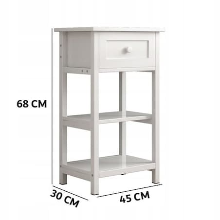 Stolik nocny boczny drewniany z szufladą loft 45 cm