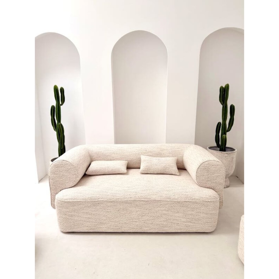 SOFA DWUOSOBOWA BELAGIO – KREMOWY MELANŻ Z BORDEM