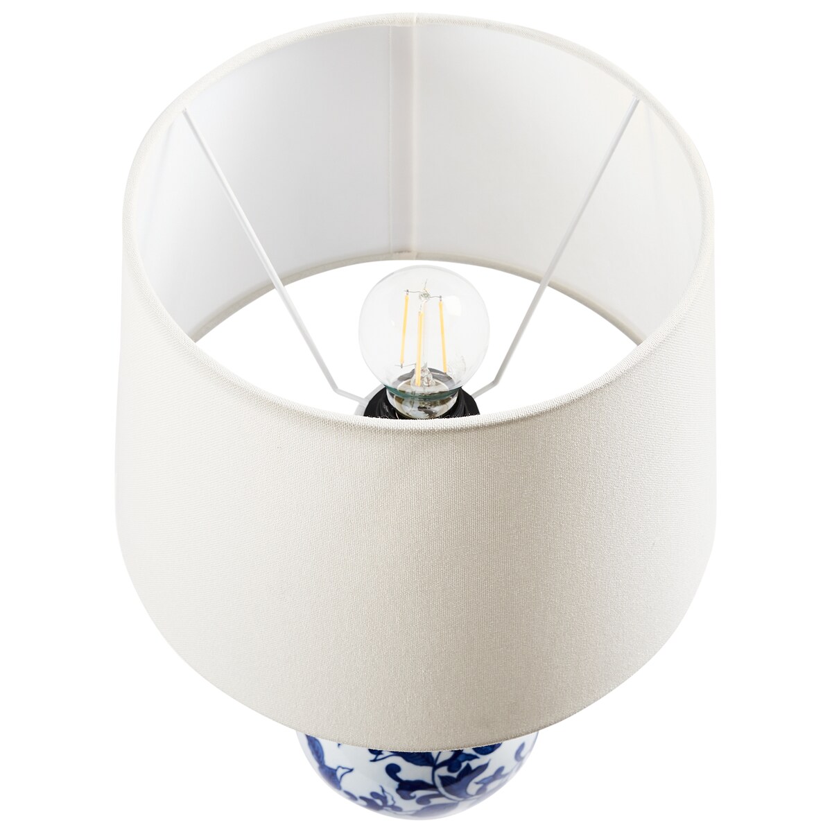 Lampa stołowa CARMEN Porcelana Biały/ niebieski