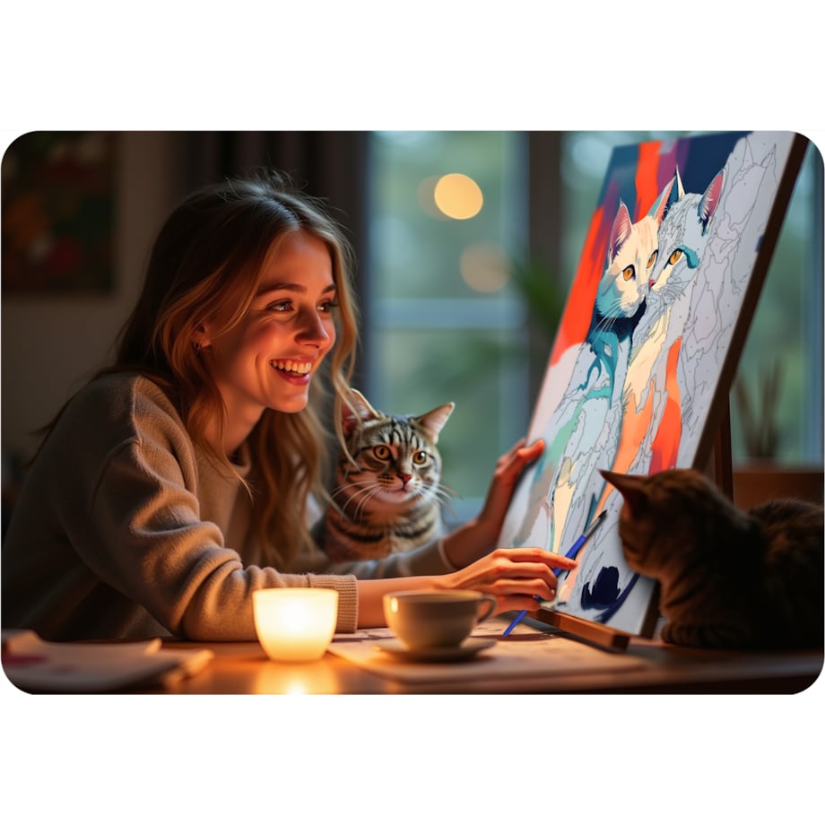 Malowanie po numerach obraz z ramą 40x50 Koty Massido