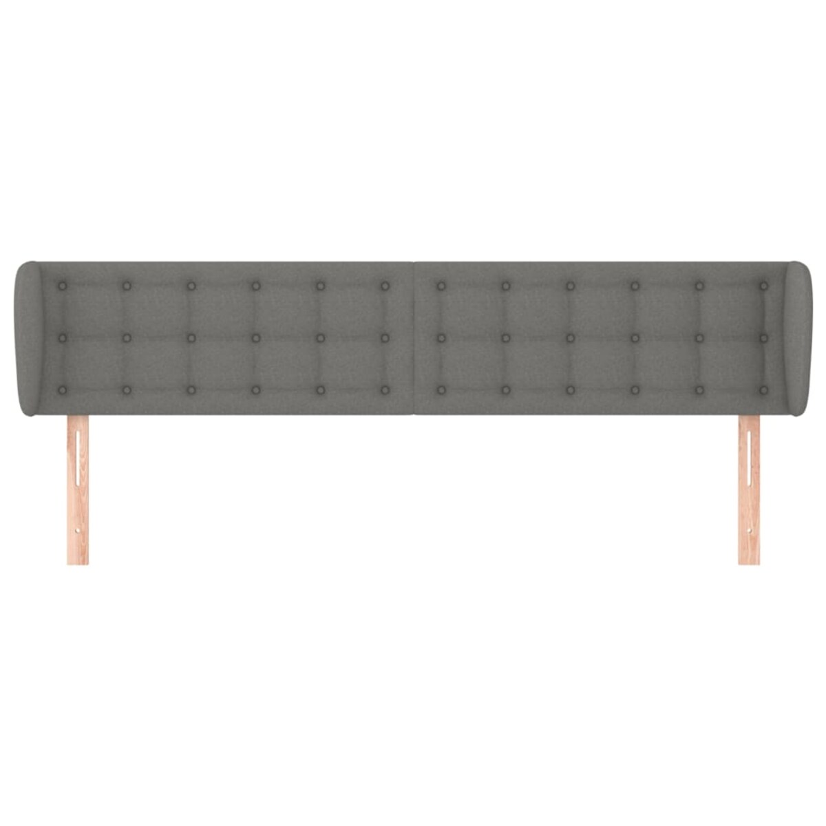 vidaXL Zagłówek uszak, ciemnoszary, 203x16x78/88 cm, tkanina