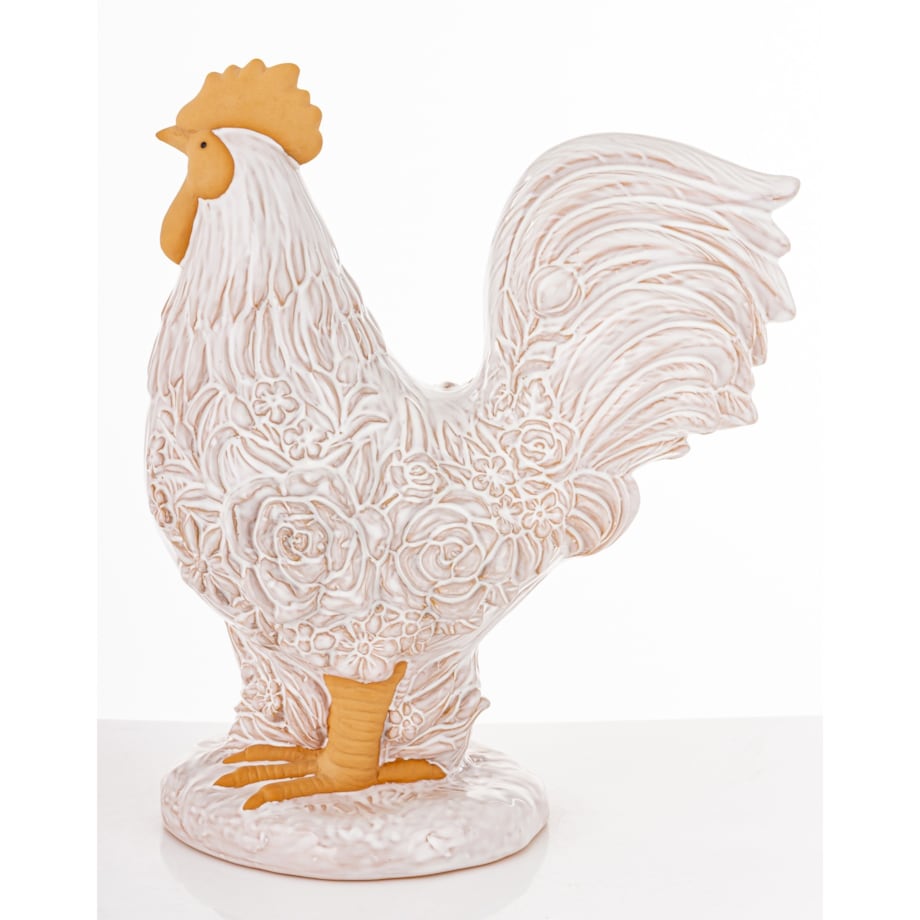 Dekoracja - kogut 28,5x12,5x23 cm CAZZO-2 biały