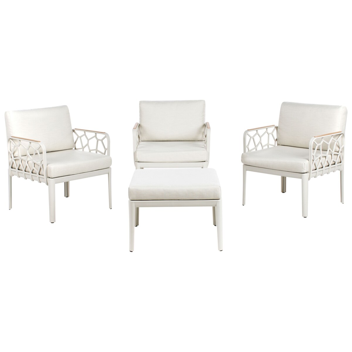 Zestaw ogrodowy dla 4 osób ERICHE Jasnobeżowy