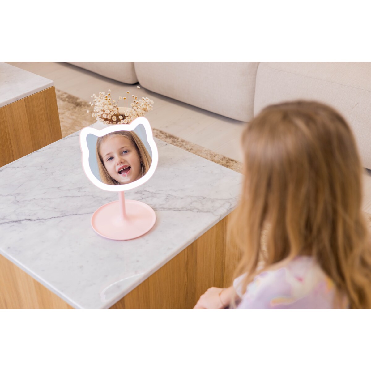 INNOGIO GIOPERFECT Pink Cat lusterko kosmetyczne z podświetleniem LED