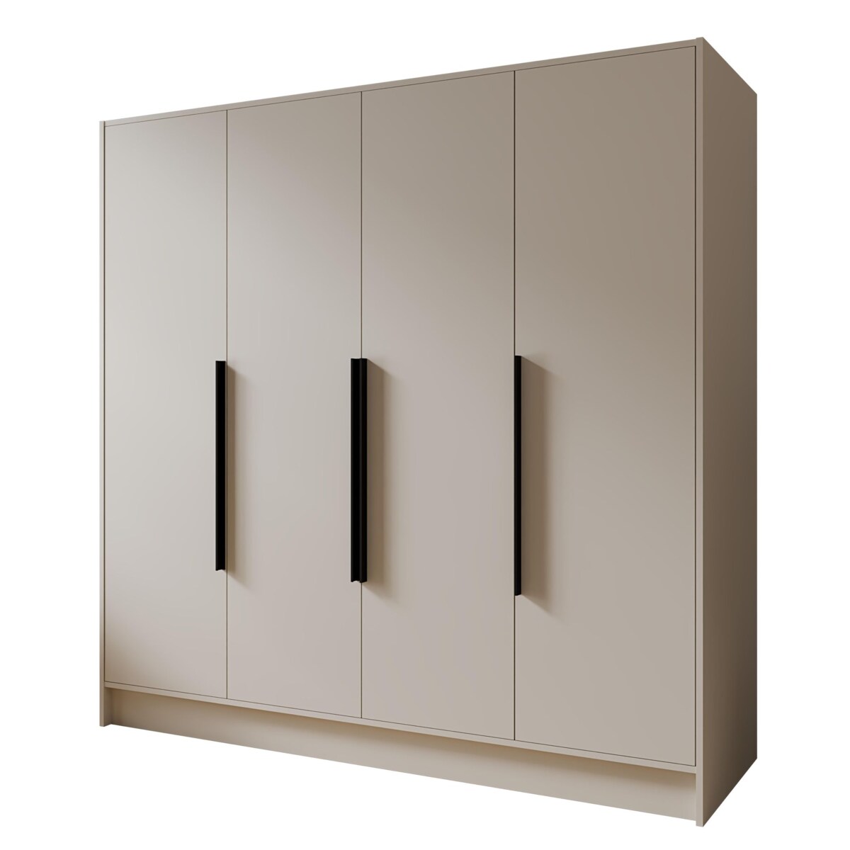 Szafa 200 gładka ORTO bez lustra z czarnymi uchwytami, kaszmirowa