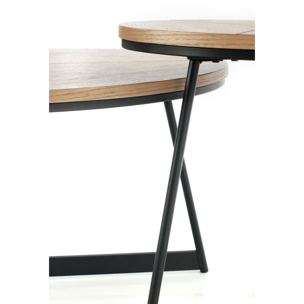 STOLIK KAWOWY Annaba z MDF-u OKRĄGŁY 80/41 cm dąb/czarny