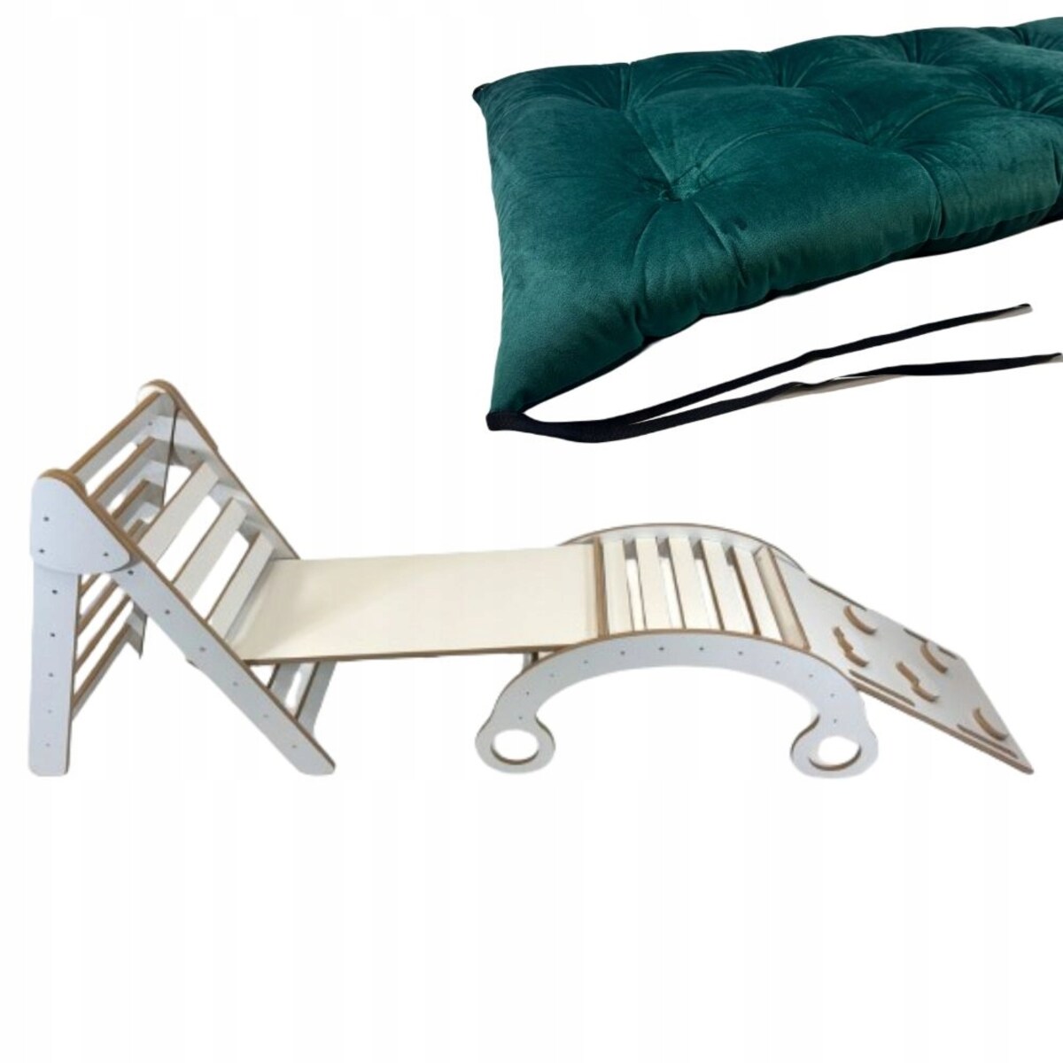 Deska do balansowania + Poduszka Zieleń + Ścianka + Zjeżdżalnia + Pikler CE