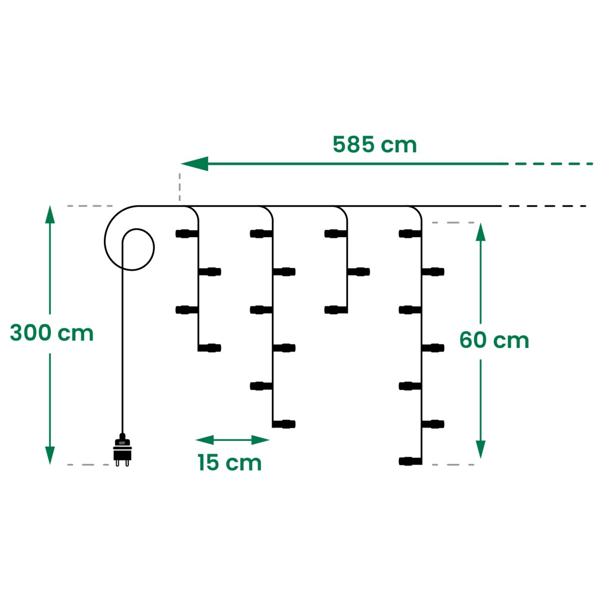 Kurtyna Led Całoroczna Sterowana Aplikacją Dekoracja Świetlna 200 Girlanda