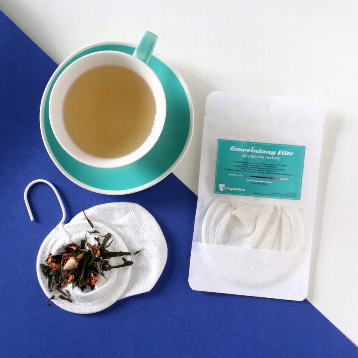 ZESTAW PREZENTOWY MIX 10 RÓŻNYCH ZIMOWYCH HERBAT SYPANYCH LIŚCIASTYCH W SASZETKACH + ZAPARZACZ BAWEŁNIANY - BOX PREMIUM IDEALNY NA PREZENT UPOMINEK