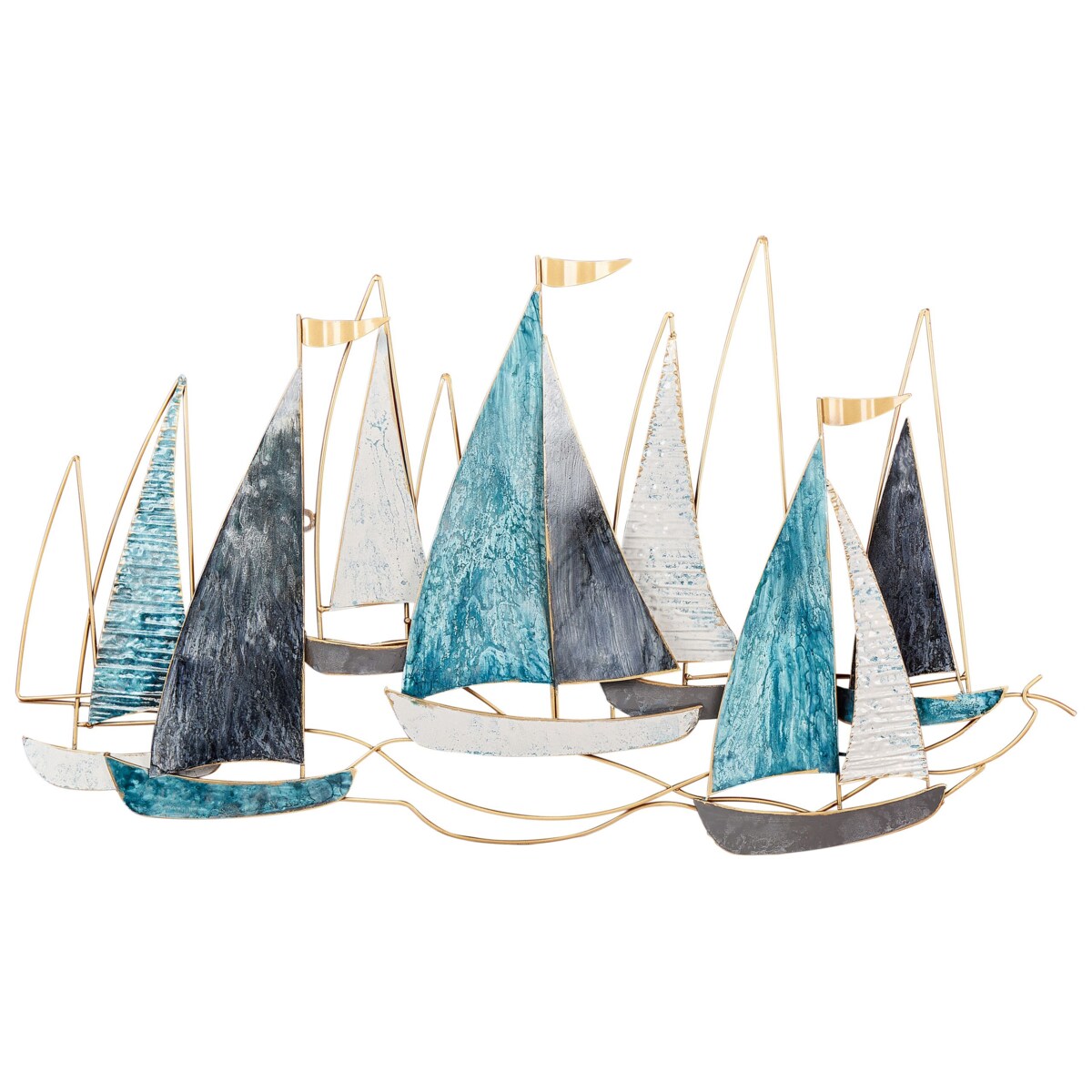 Dekoracja ścienna niebieska ze złotym BOHRIUM