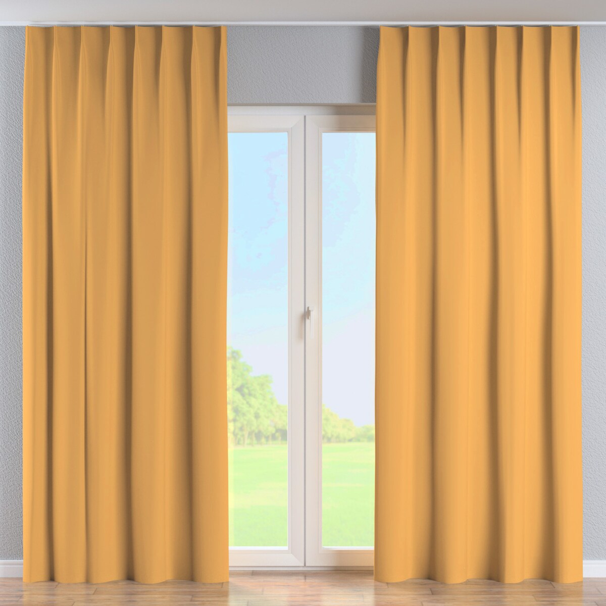 Zasłona na haczykach flex pojedynczych 130x245 miodowy żółty