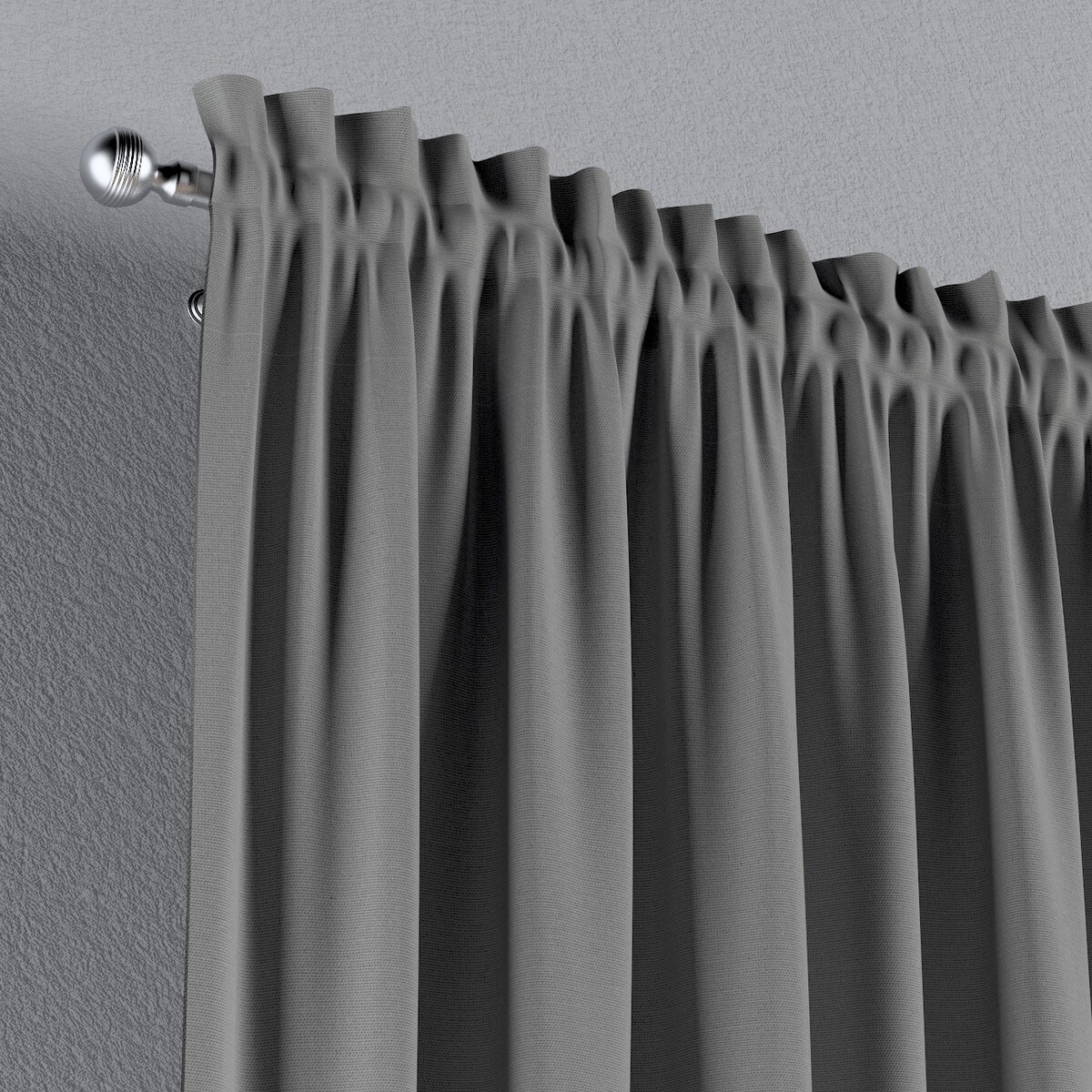 Zasłona na kanale z grzywką 1 szt. 130x245 szary