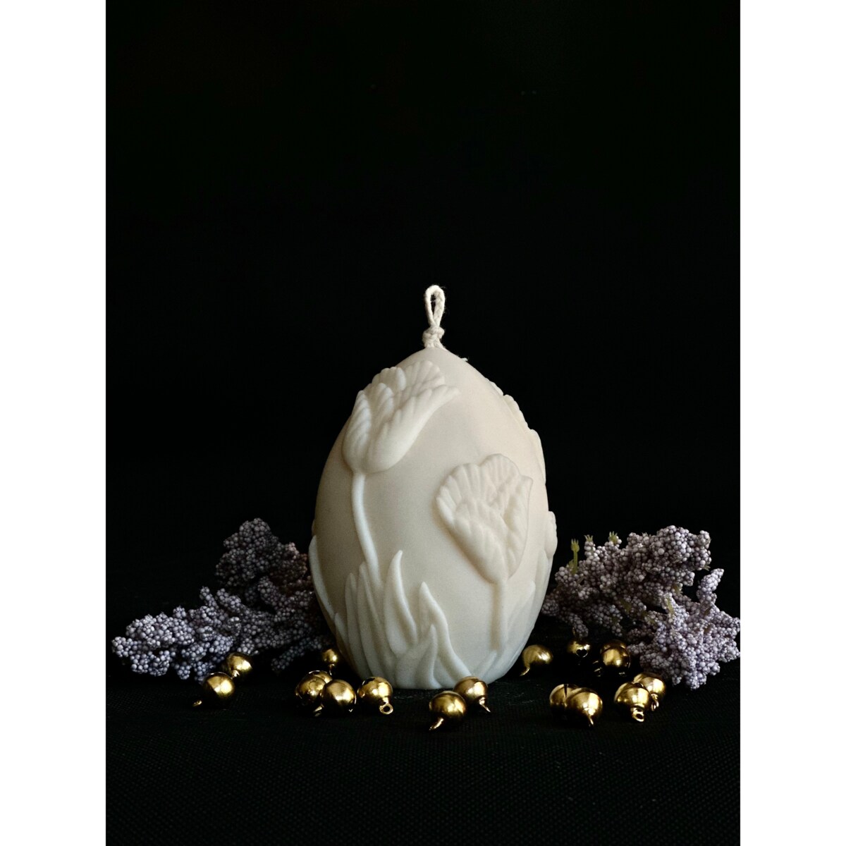 Świeca sojowa ozdobna Pisanka w tulipany