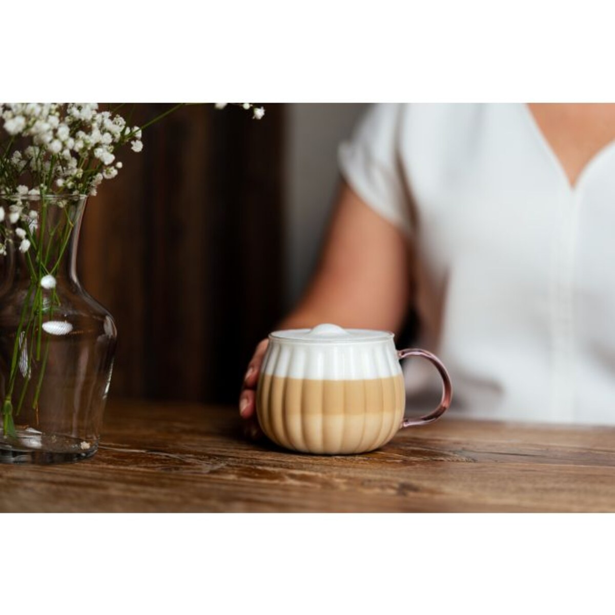 Komplet 2 szklanek z różowym uchem 350 ml Tulip 1210