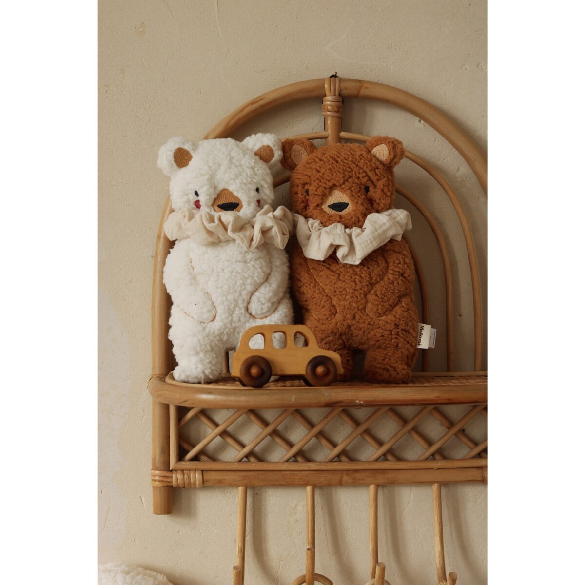 Przytulanka misiek z frotką ecru