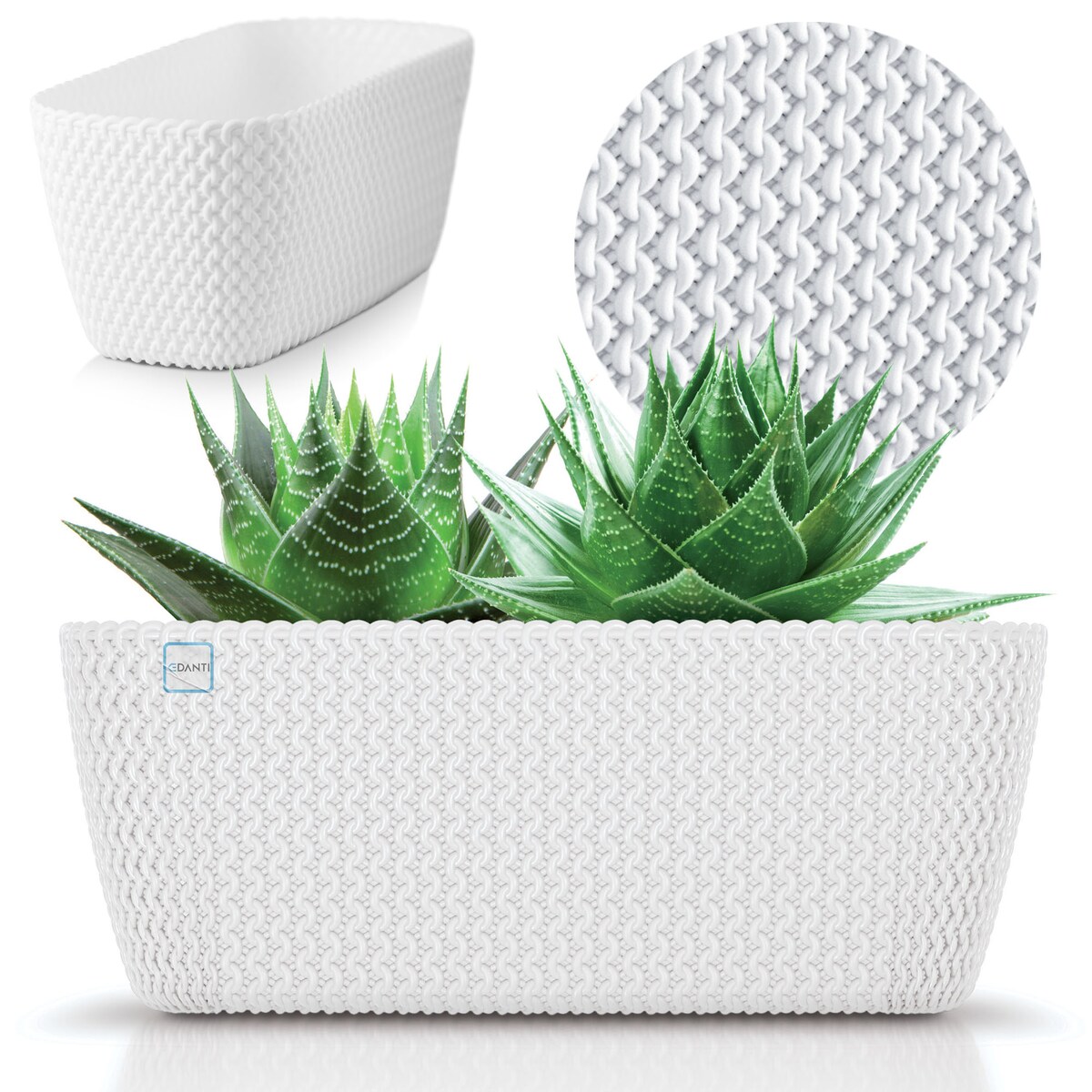 Doniczka Ogrodowa Skrzynka 29,7 Cm Donica Dekoracyjna Do Domu Biała