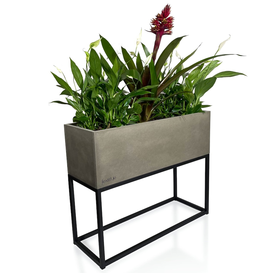 Kwietnik loftowy FIORINO szary 62x22x50 cm