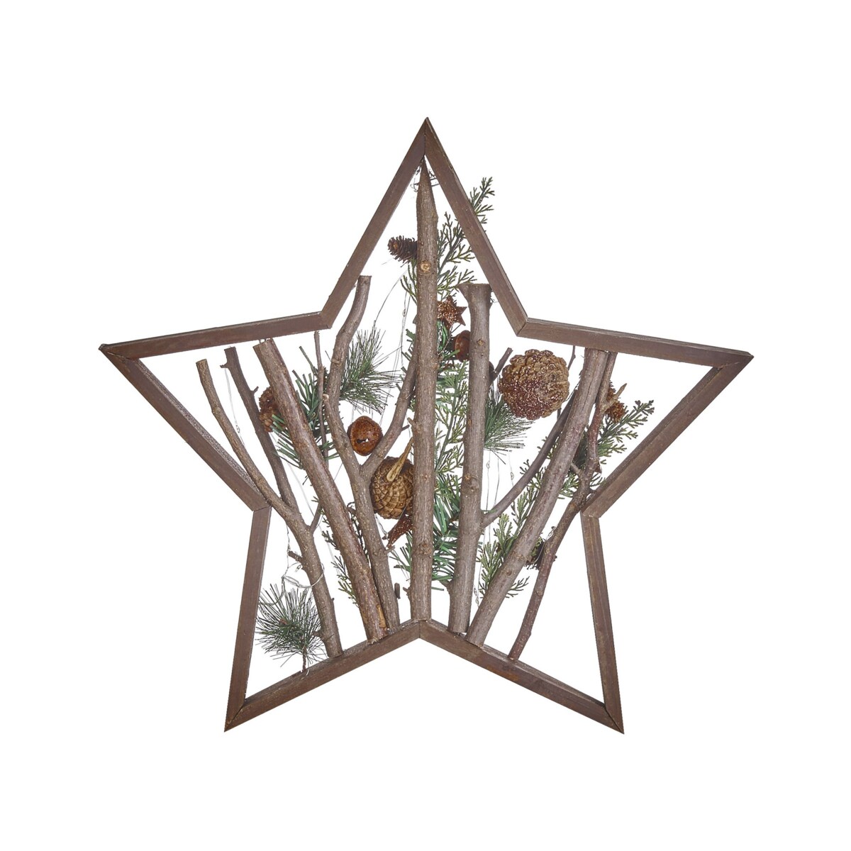 Figurka gwiazda LED ciemne drewno DOKKA