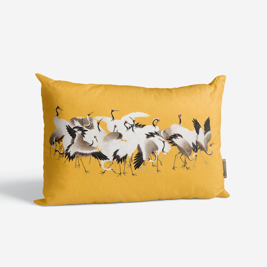 bawełniana poszewka na poduszkę - Stado żurawi 40x60 cm