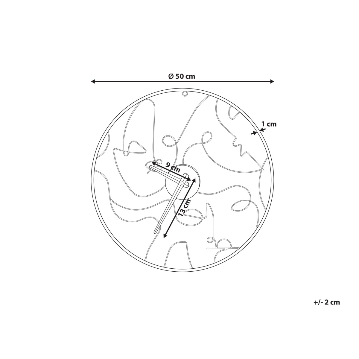 Zegar ścienny ø 50 cm czarny MENTON
