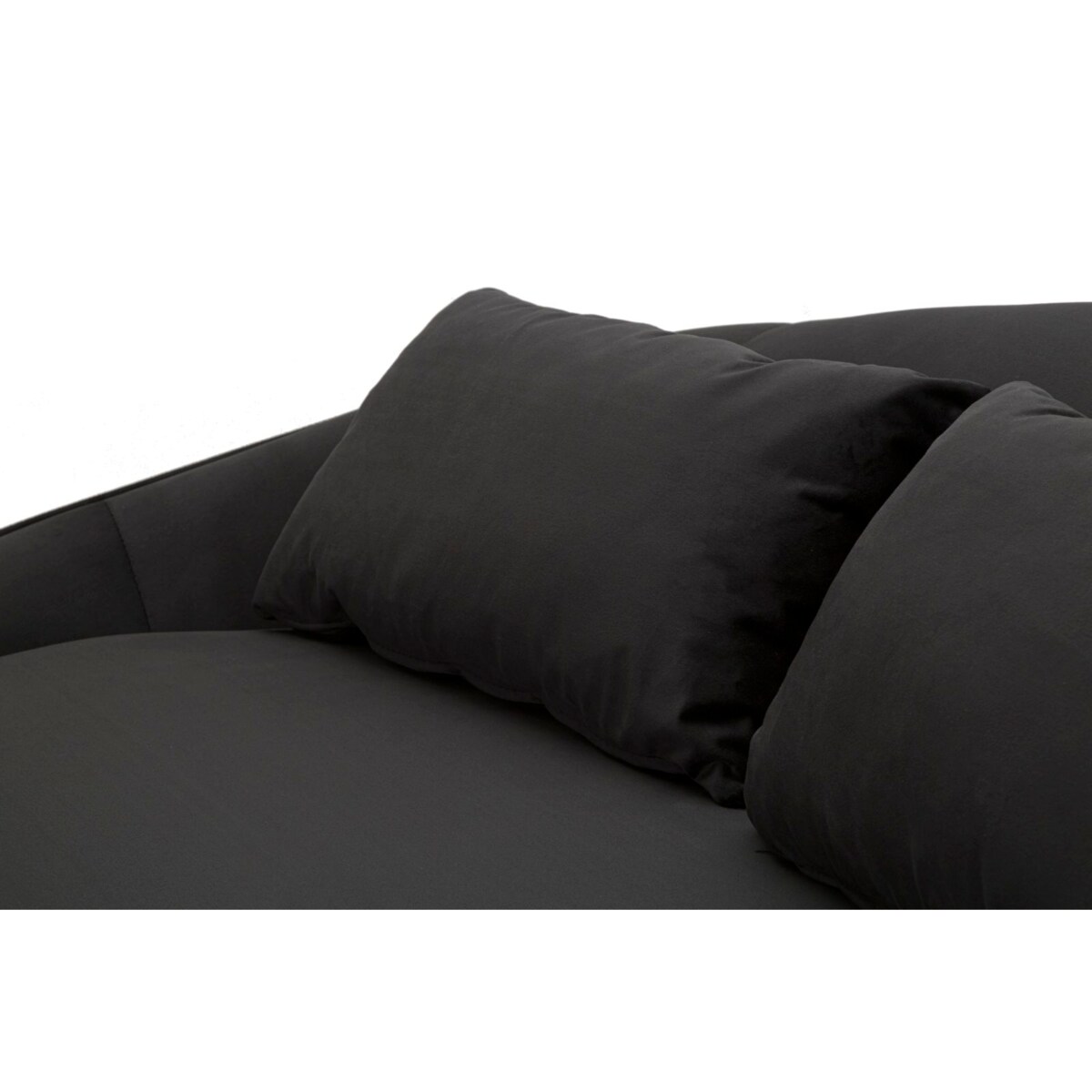 Sofa Oslo, kolor czarny i złoty, poliester, drewno eukaliptusowe i metal, 185 x 84 x 68 cm, do salonu, Mauro Ferretti
