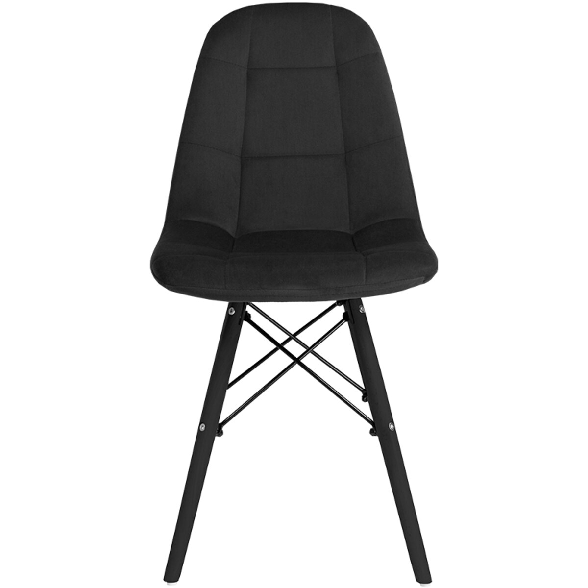 Krzesło tapicerowane skandynawskie czarne welurowe pikowane nowoczesne