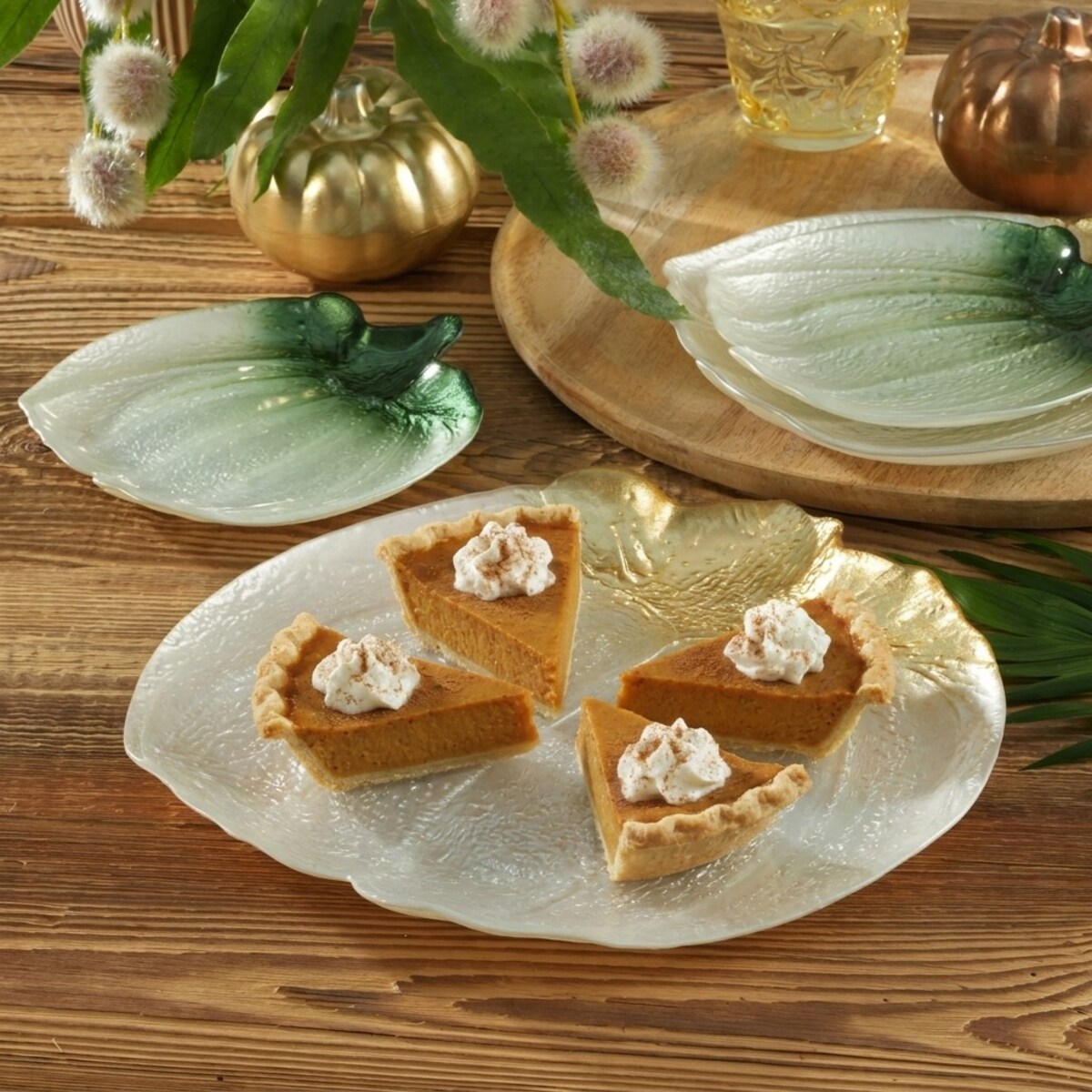 VILLA ITALIA Półmisek dekoracyjny Talerz do ciasta szklany 27,5 cm PUMPKIN