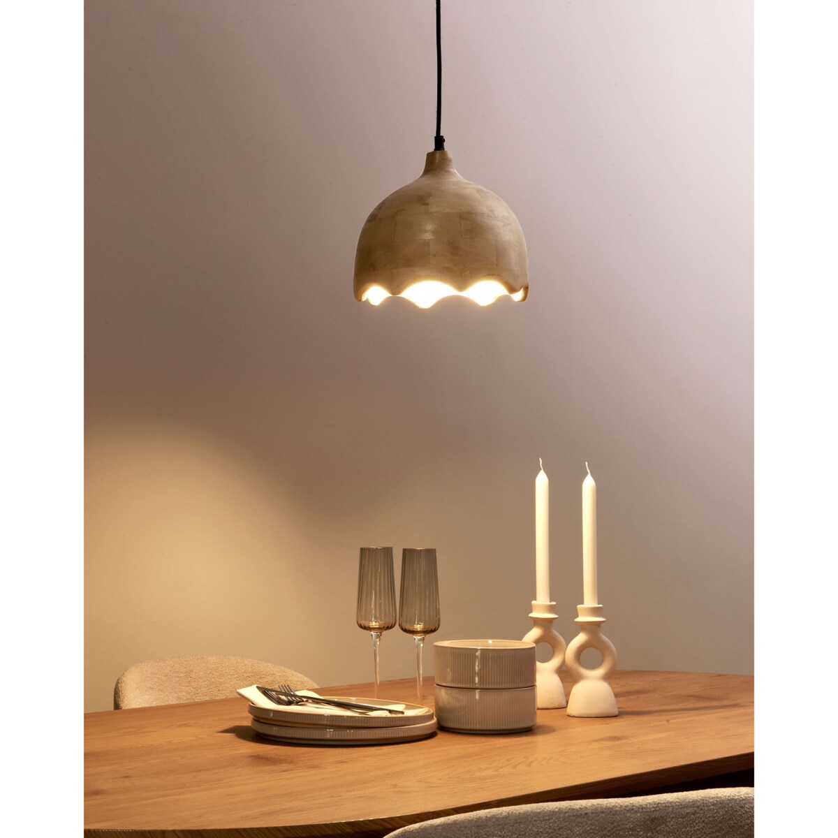 Lampa wisząca GOMATI Drewno mango Jasnobrązowy