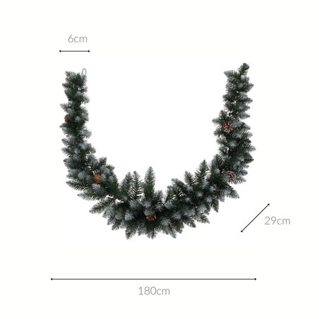Świąteczna girlanda z efektem sniegu, 180 cm