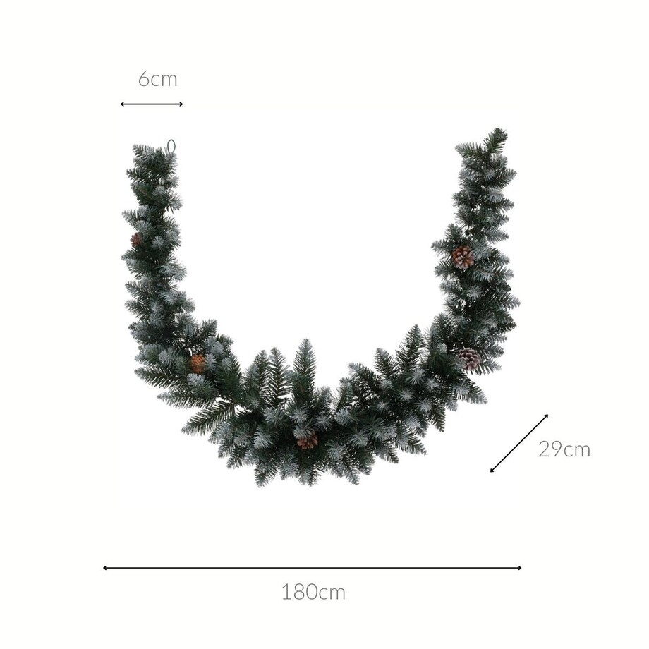 Świąteczna girlanda z efektem sniegu, 180 cm