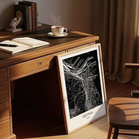 plakat gdynia mapa 21x30