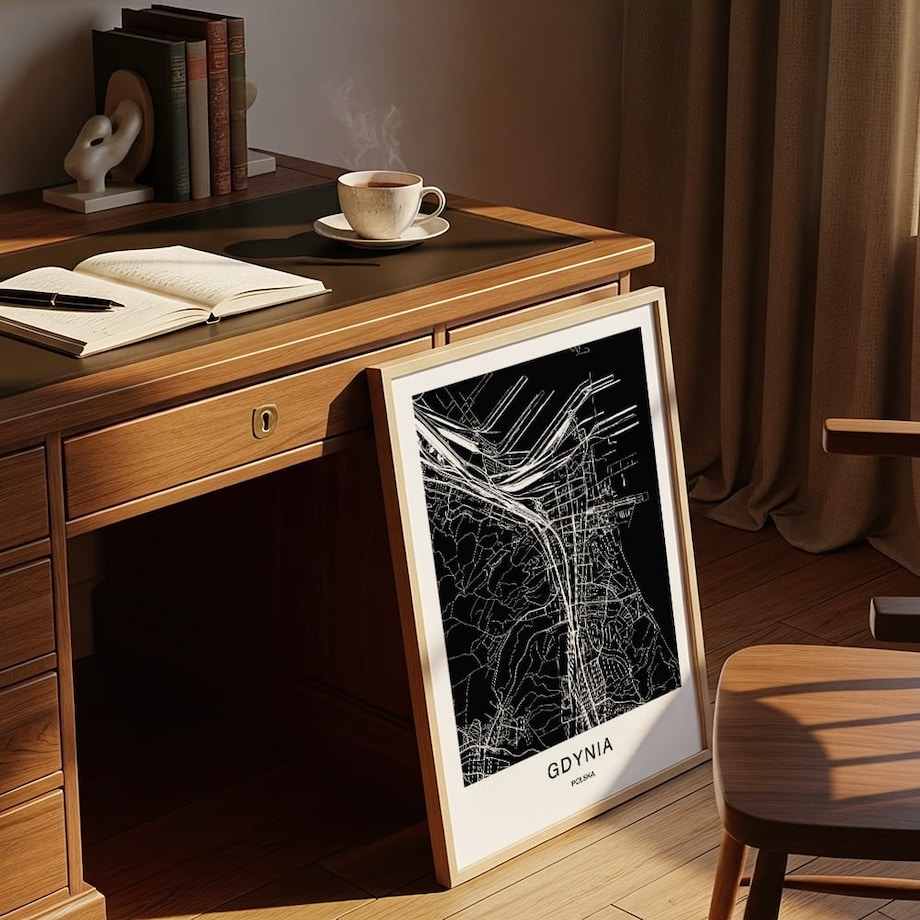 plakat gdynia mapa 21x30