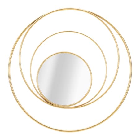 Lustro ścienne Arc Glam, kolor złoty, żelazo i płyta MDF, 80 x 3,5 x 80 cm, do salonu i przedpokoju, Mauro Ferretti