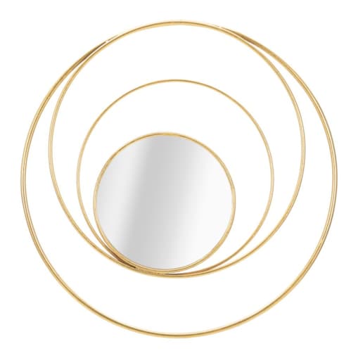 Lustro ścienne Arc Glam, kolor złoty, żelazo i płyta MDF, 80 x 3,5 x 80 cm, do salonu i przedpokoju, Mauro Ferretti