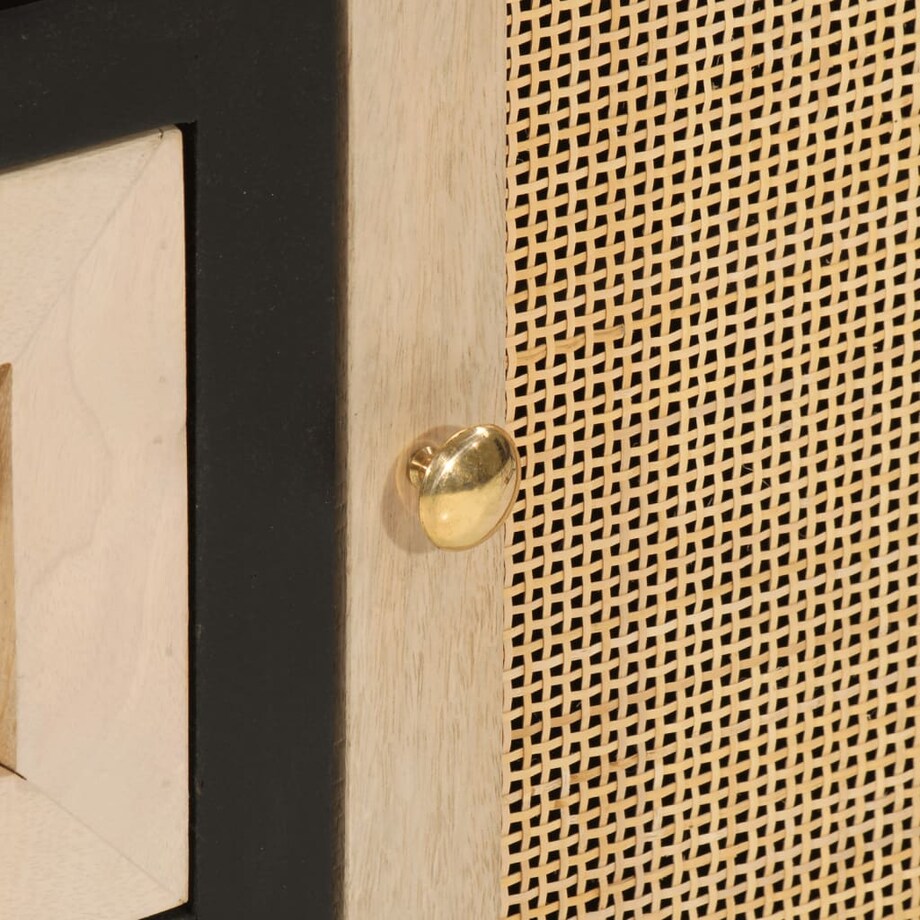 vidaXL Szafka, czarna, 55x30x76 cm, lite drewno mango i żelazo