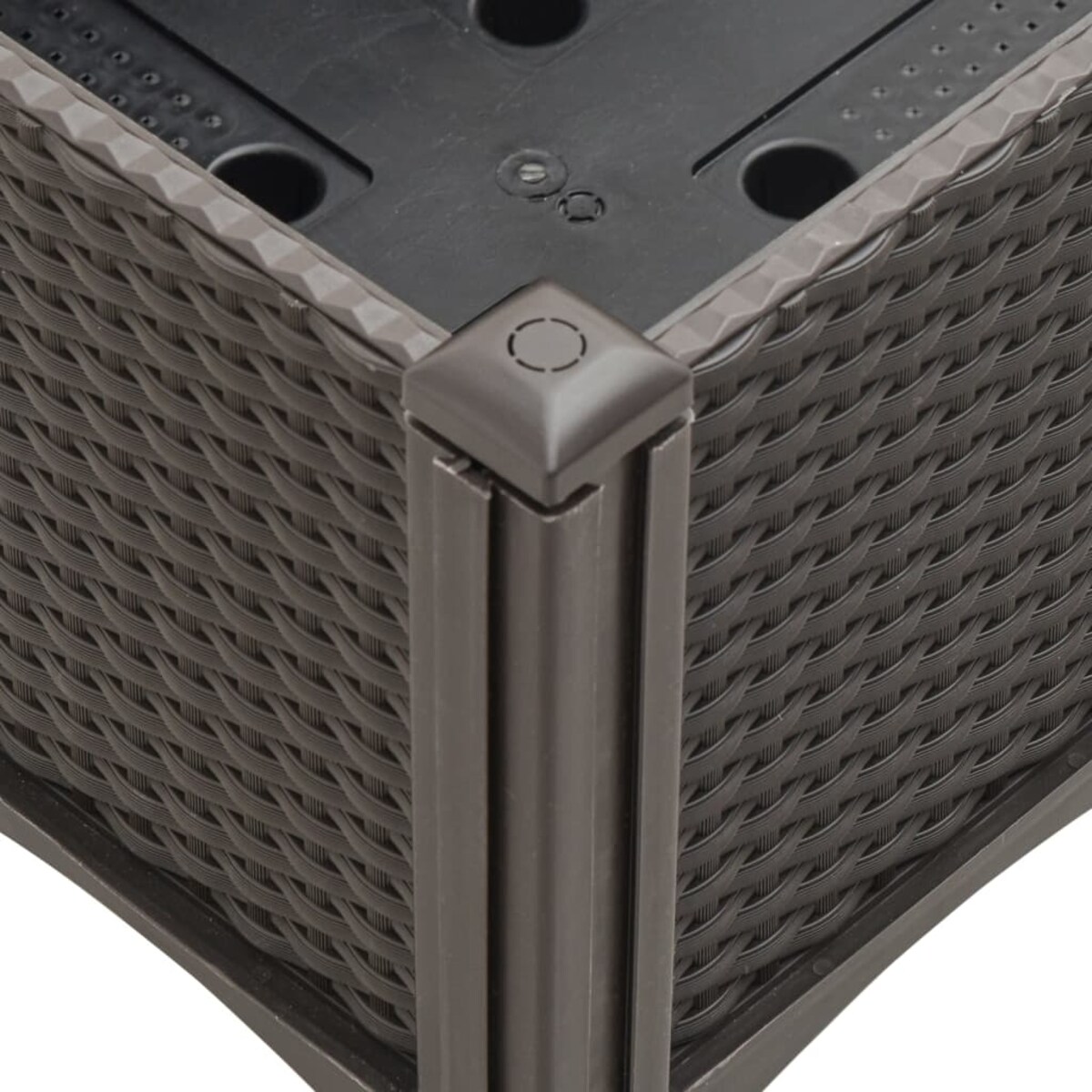 vidaXL Donica ogrodowa z kratką, brązowa, 160x40x142 cm, PP