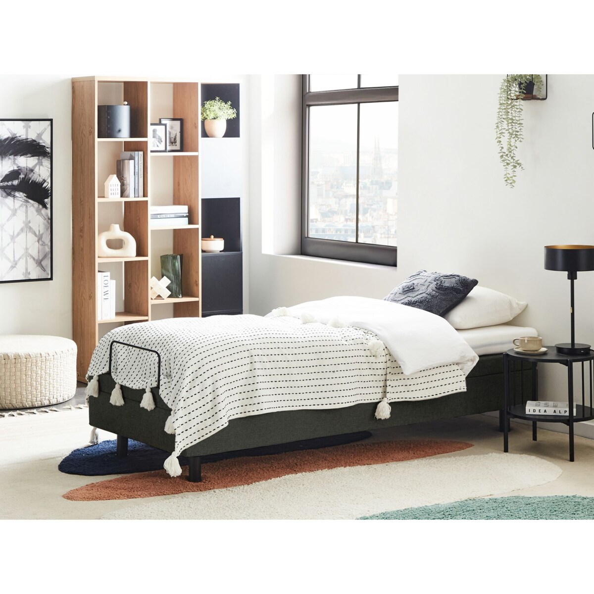 Łóżko regulowane bez zagłówka DUKE II 90 x 200 cm Ciemnoszary