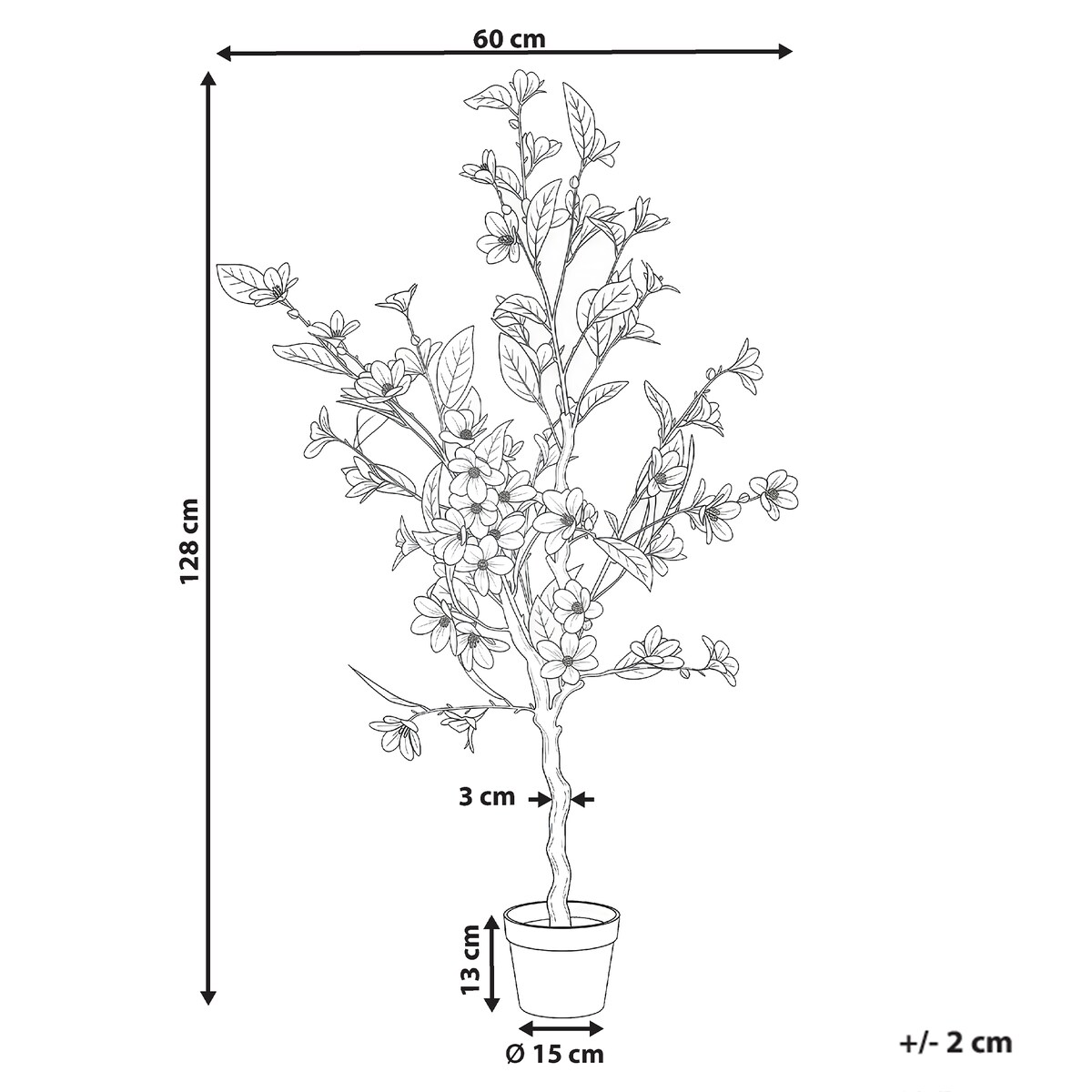 Sztuczna roślina MAGNOLIA TREE 128 cm Zielony