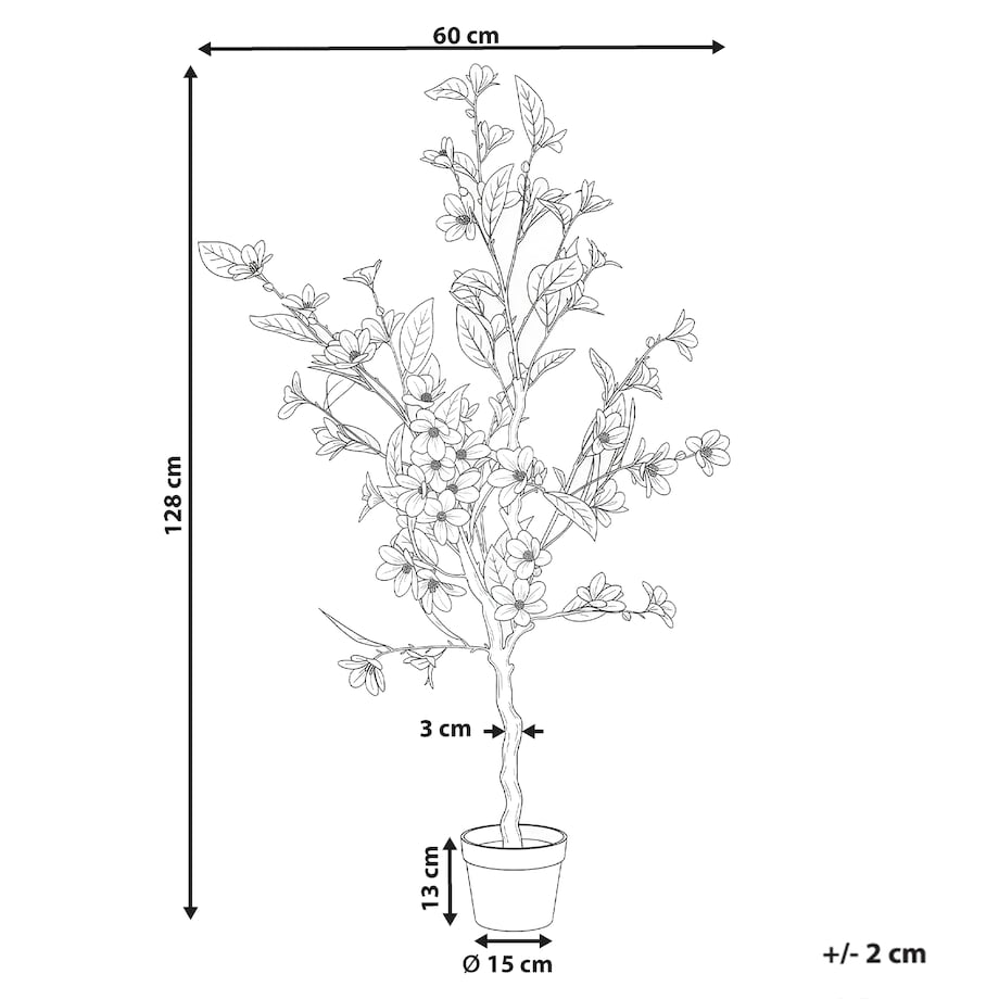 Sztuczna roślina MAGNOLIA TREE 128 cm Zielony
