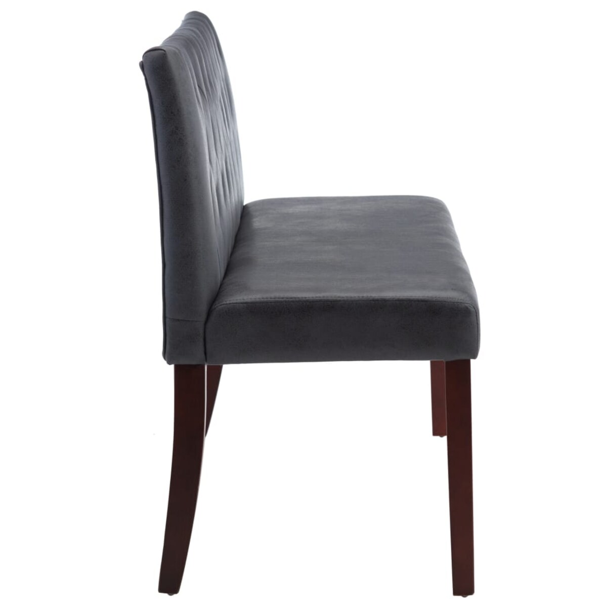 vidaXL Ławka, 148,5 cm, szara, sztuczna skóra zamszowa