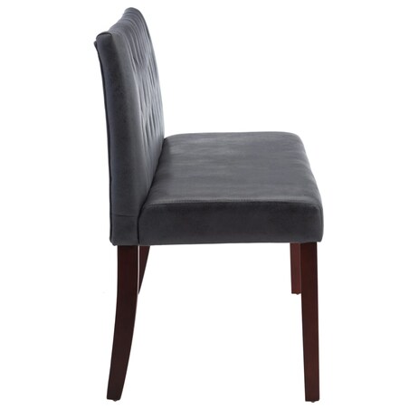 vidaXL Ławka, 148,5 cm, szara, sztuczna skóra zamszowa