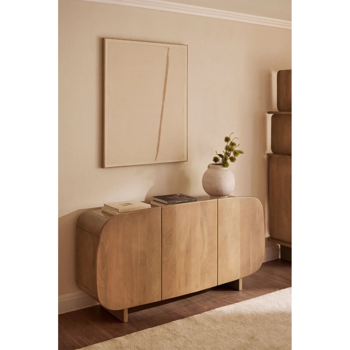 Komoda z drewna mango Agathe 160x40 cm naturalna