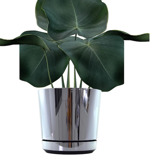 32 cm wzór LUSTRZANY Doniczka z podstawką glamour elegancka efekt lustra wysoki połysk nowoczesna duża szeroka donica